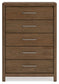 Cabalynn California King Panel Bed with Storage with Mirrored Dresser, Chest and 2 Nightstands